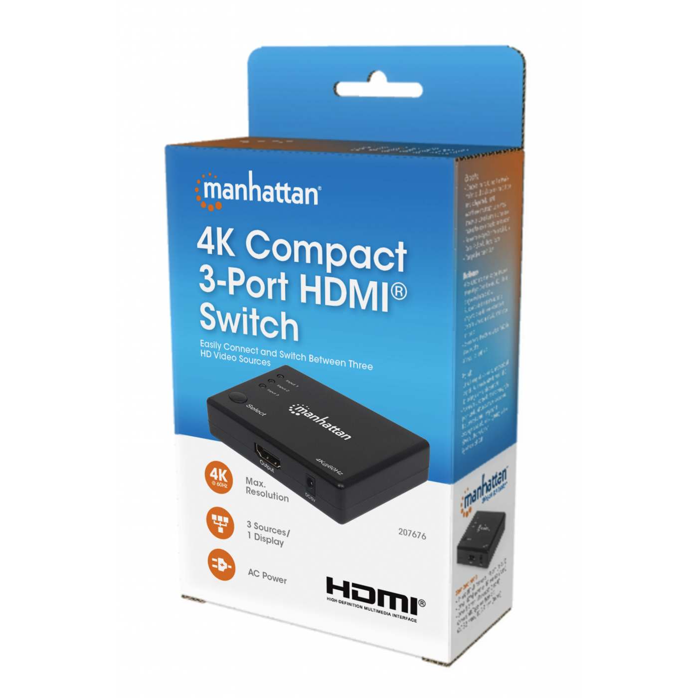 4K@60Hz 3-Port HDMI Switch Packaging Image 2
