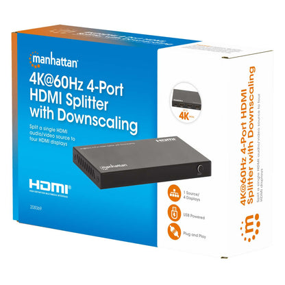 4K@60Hz 4-Port HDMI Splitter with Downscaling Packaging Image 2