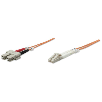 5 m LC to SC UPC Fiber Optic Patch Cable, 3.0 mm, Duplex, LSZH, OM1 Multimode, Orange Image 1