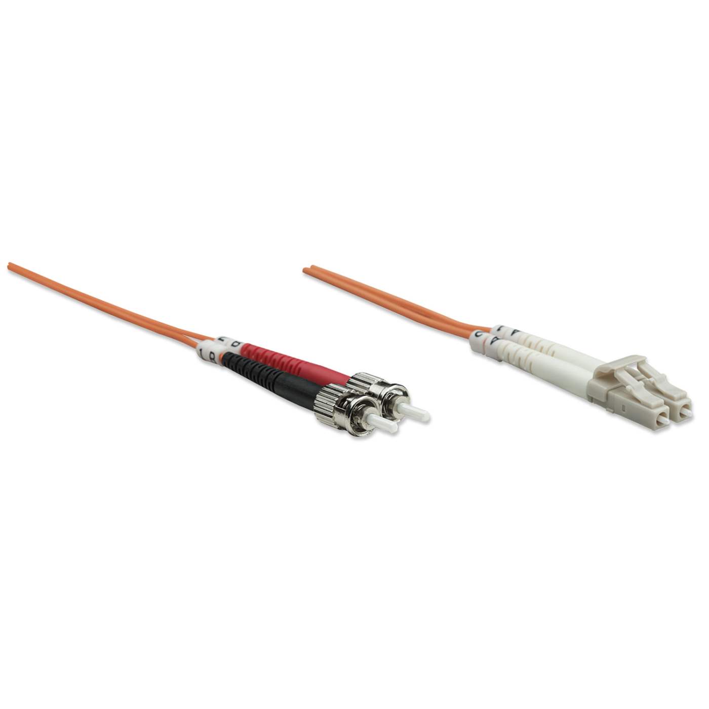 5 m LC to ST UPC Fiber Optic Patch Cable, 3.0 mm, Duplex, LSZH, OM1 Multimode, Orange Image 3