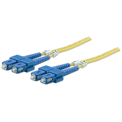 5 m SC to SC UPC Fiber Optic Patch Cable, 3.0 mm, Duplex, LSZH, OS2 Singlemode, Yellow Image 1
