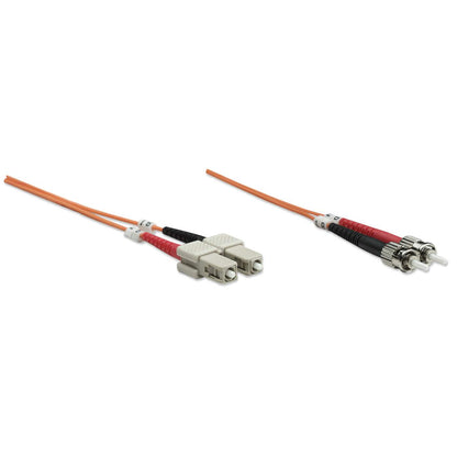 5 m ST to SC UPC Fiber Optic Patch Cable, 3.0 mm, Duplex, LSZH, OM1 Multimode, Orange Image 3