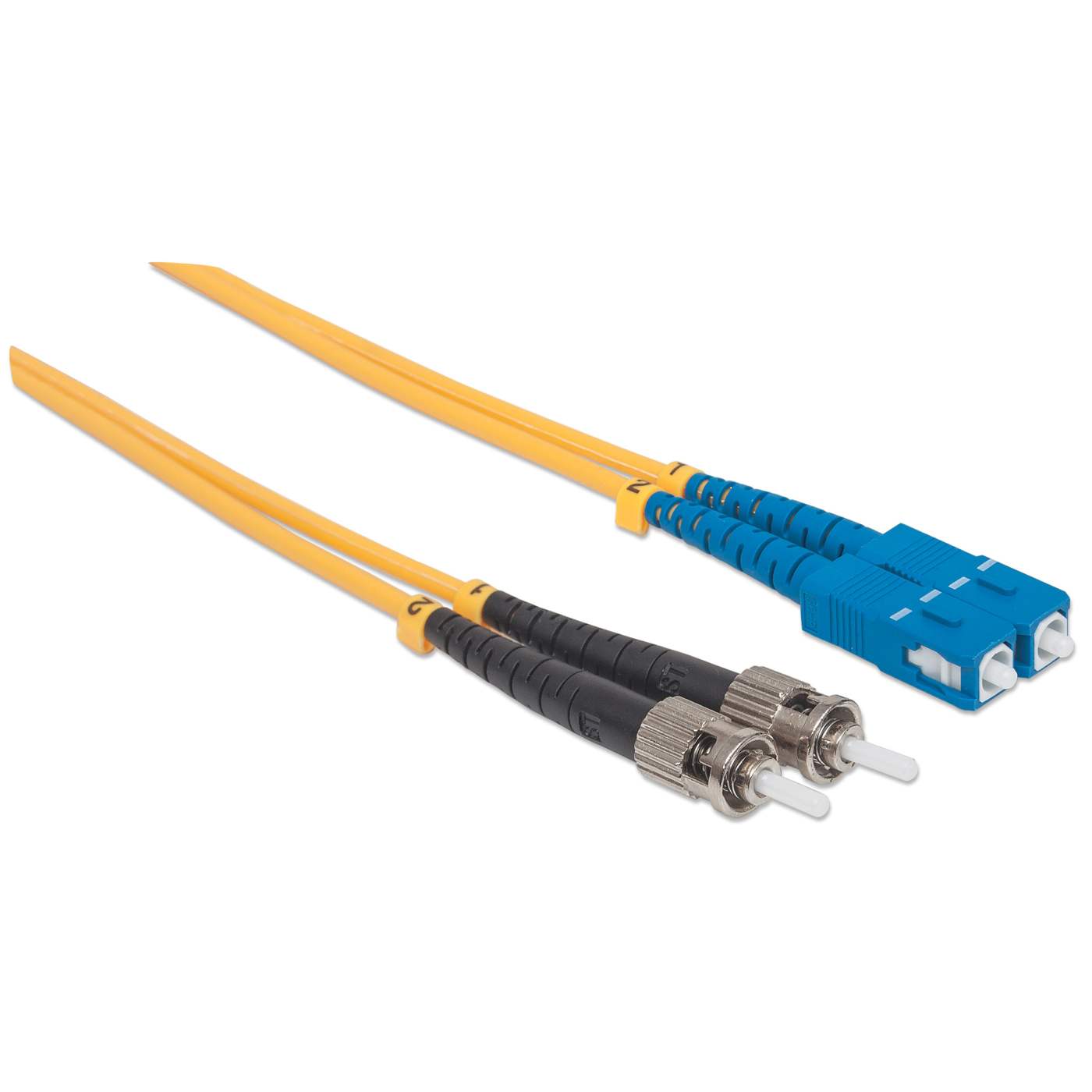 5 m ST to SC UPC Fiber Optic Patch Cable, 3.0 mm, Duplex, LSZH, OS2 Singlemode, Yellow Image 3