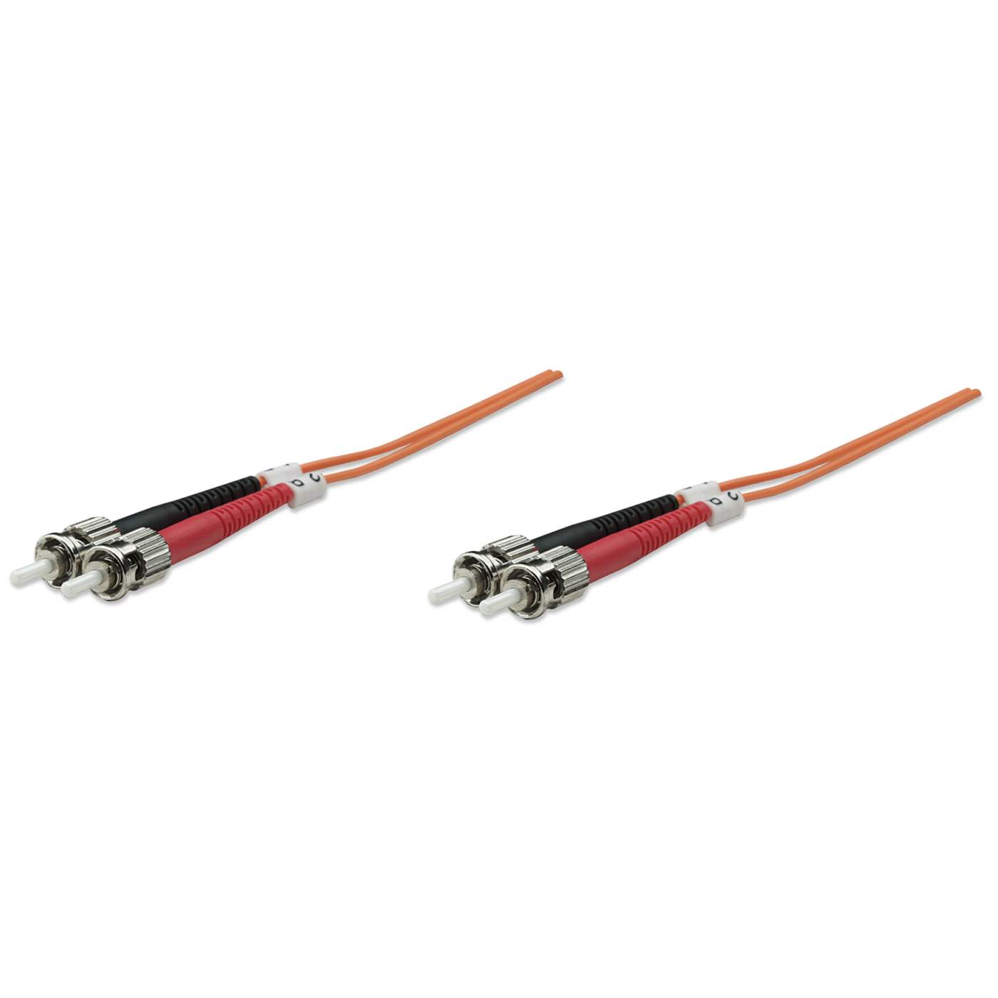 5 m ST to ST UPC Fiber Optic Patch Cable, 3.0 mm, Duplex, LSZH, OM1 Multimode, Orange Image 1