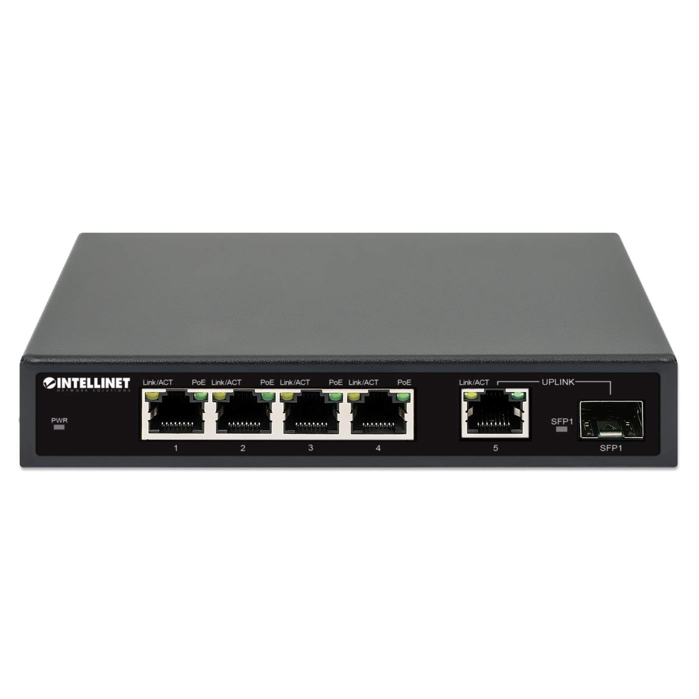 5-Port Gigabit Ethernet PoE+ Switch with SFP Port Image 4