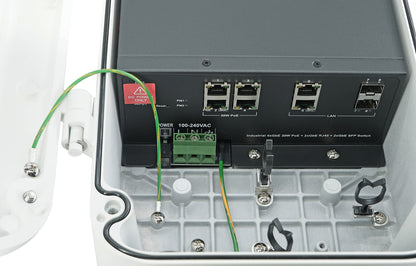 Outdoor IP67/IK10 4-Port PoE+ Switch with 2 RJ45 and 2 SFP Uplink Ports | 150W