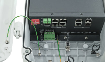 Outdoor Managed IP67/IK10 4-Port PoE+ Switch with 2 RJ45 Gigabit and 2 SFP Uplink Ports | 150W