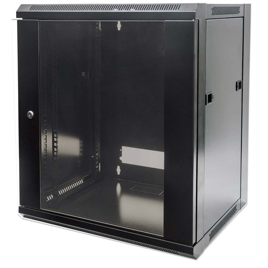 6U 19" Wall Mount Network Cabinet, Standard Line, 450 mm (17.7 in.) Depth, Black Image 1