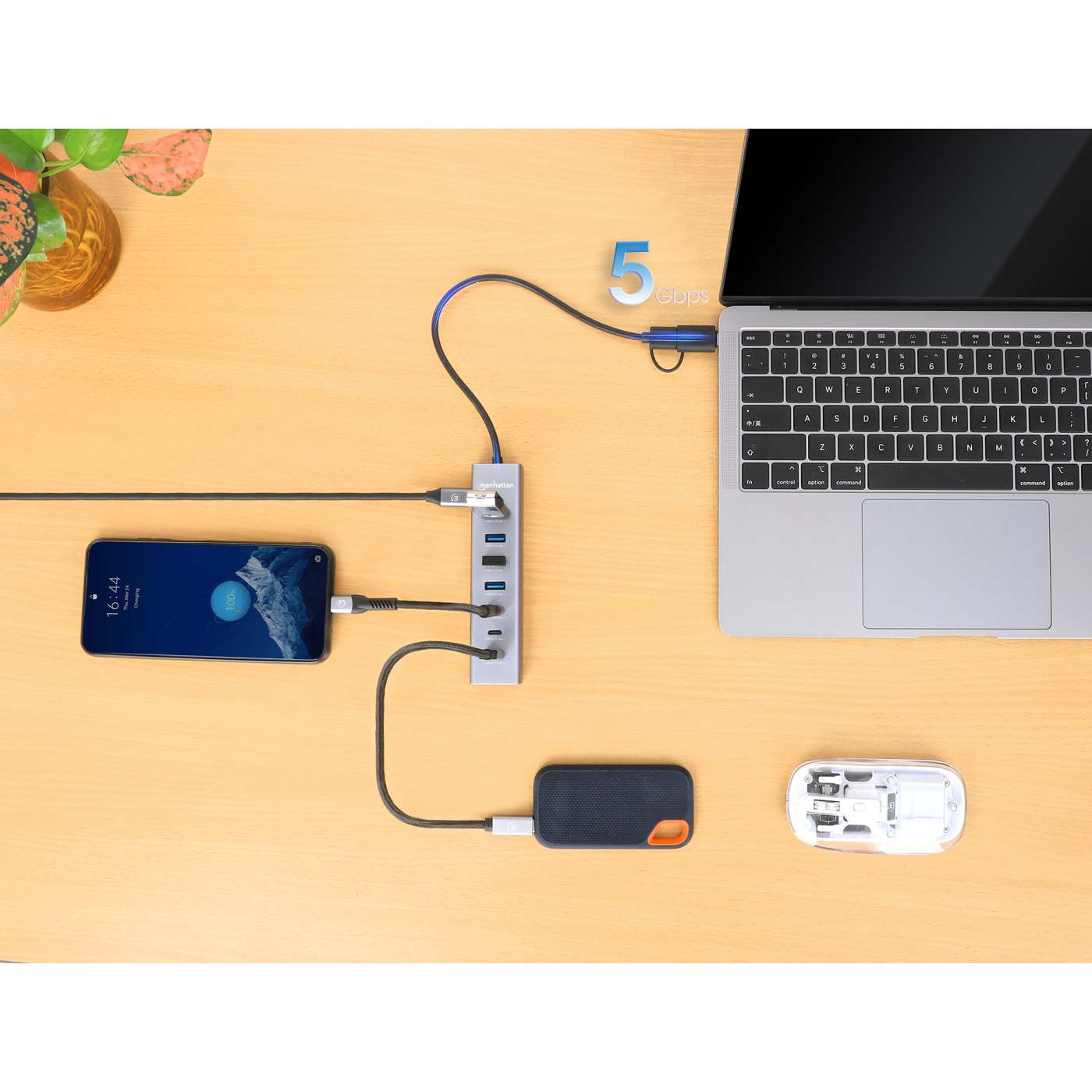 7-Port USB 3.0 Type-C / Type-A Combo Hub 3+4 Image 6