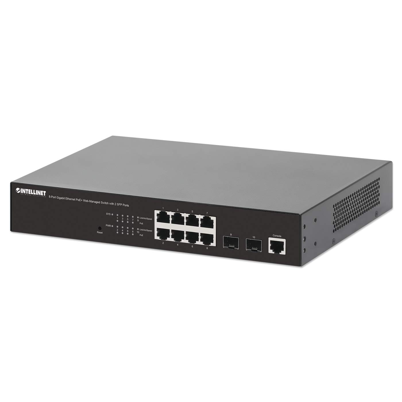 8-Port Gigabit Ethernet PoE+ Web-Managed Switch with 2 SFP Ports Image 1