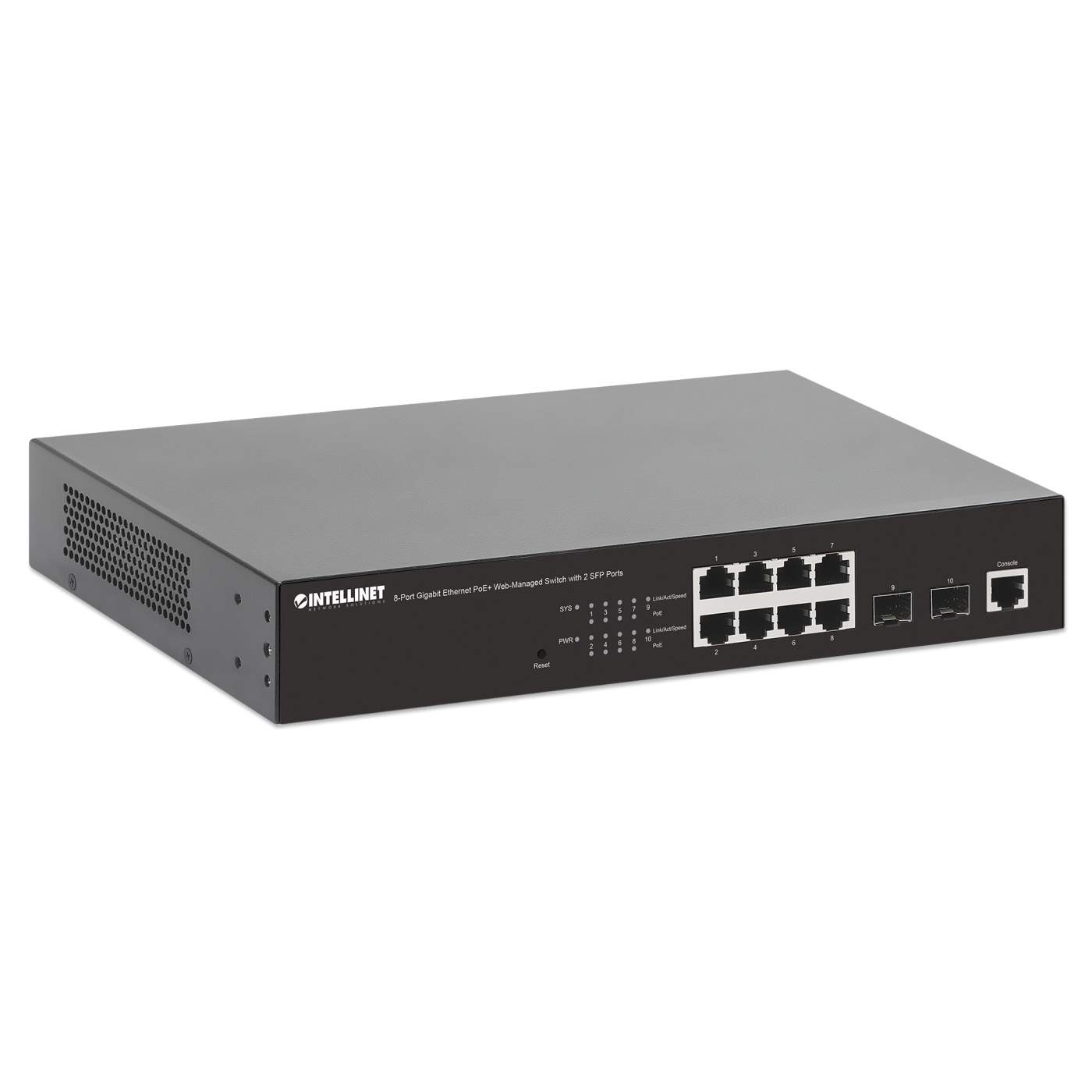 8-Port Gigabit Ethernet PoE+ Web-Managed Switch with 2 SFP Ports Image 3