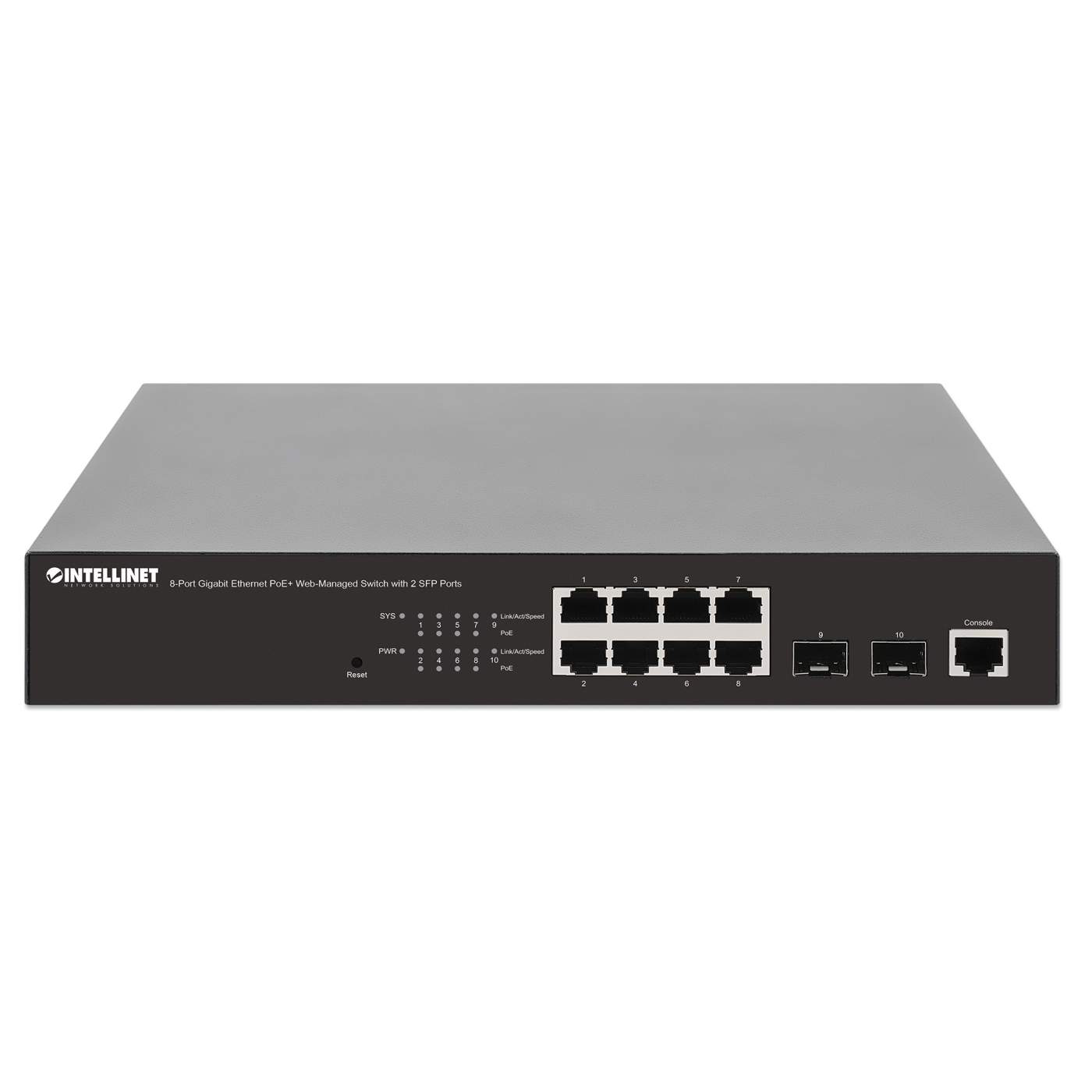 8-Port Gigabit Ethernet PoE+ Web-Managed Switch with 2 SFP Ports Image 4