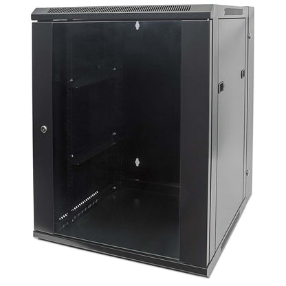 9U 19" Swing Out Wall Mount Network Cabinet, 550 mm (21.7 in.) Depth, Black Image 1