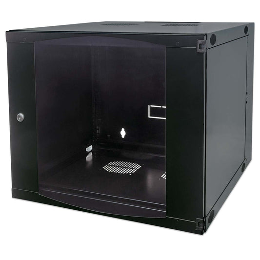 9U 19" Swing Out Wall Mount Network Cabinet, 600 mm (23.6 in.) Depth, Black Image 1