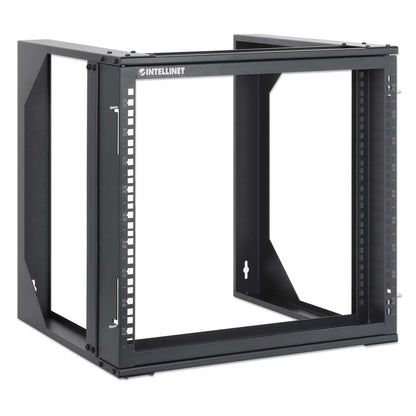 9U 19" Wall Mount 2-Post Open Frame Network Rack, Black Image 2