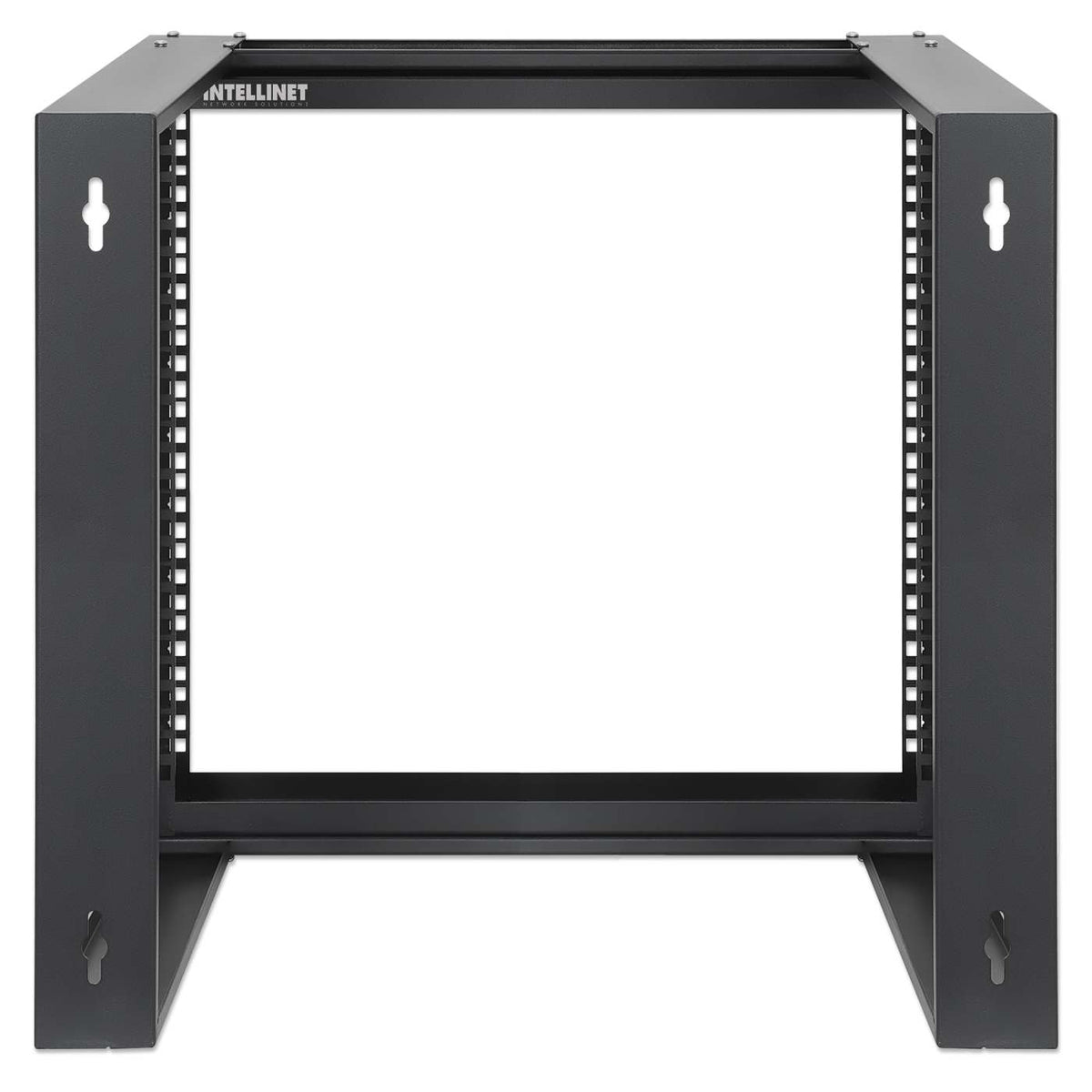 9U 19" Wall Mount 2-Post Open Frame Network Rack, Black Image 5