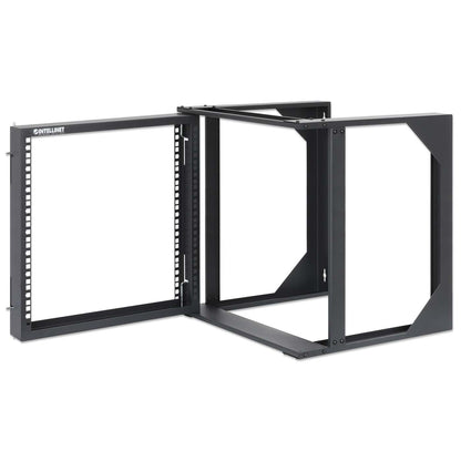 9U 19" Wall Mount 2-Post Open Frame Network Rack, Black Image 6