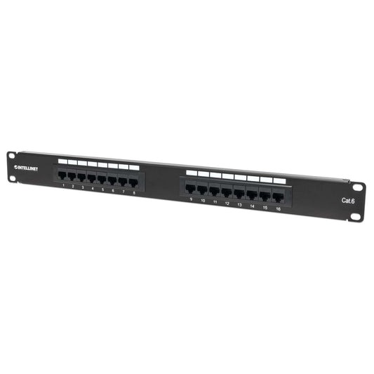 Cat6 16-Port Patch Panel, 1U Image 1