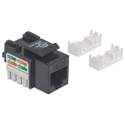 Cat6 Punch-Down Keystone Jack, Black Image 3