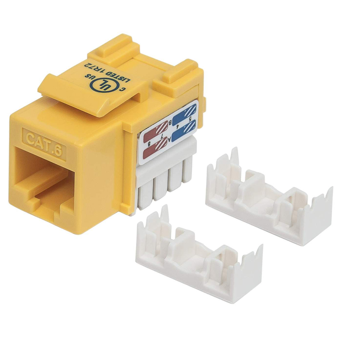 Cat6 Punch-Down Keystone Jack, Yellow Image 1