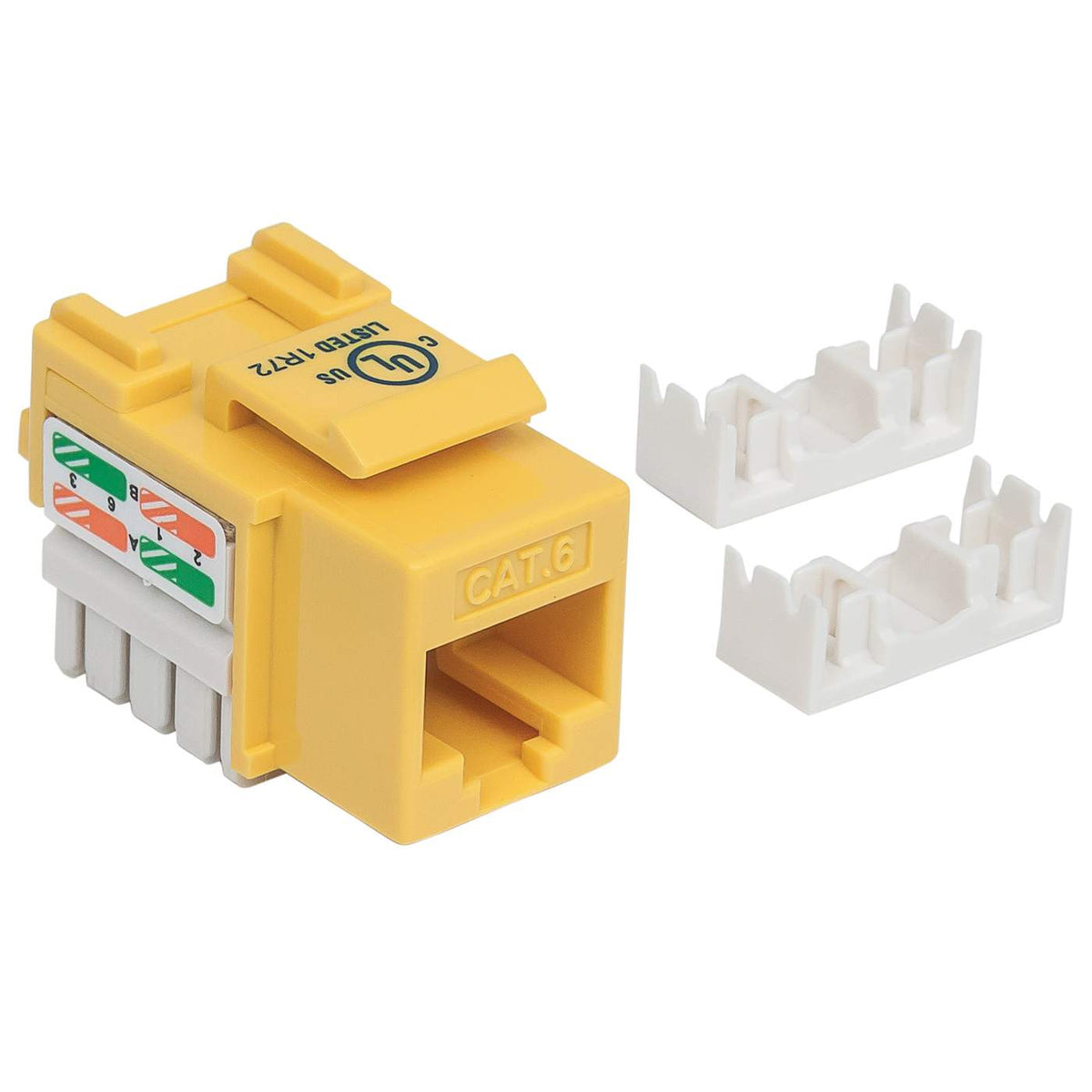 Cat6 Punch-Down Keystone Jack, Yellow Image 3