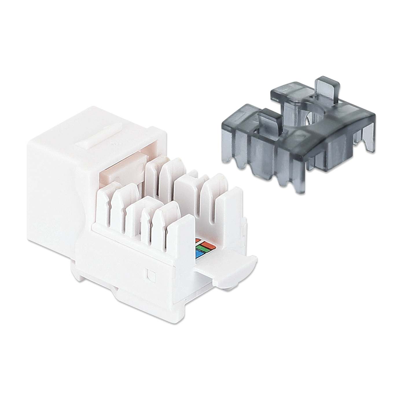 Cat6 Slim Keystone Jack with Punch-Down Stand, White, 25-Pack Image 6