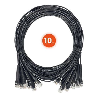 Cat6 U/UTP FlexiBoot Slim Network Patch Cable, 1 ft., Black, 10-Pack Image 9