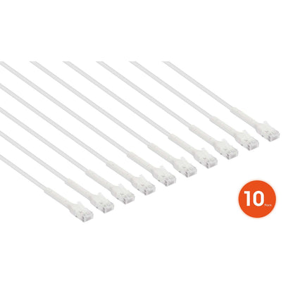 Cat6 U/UTP FlexiBoot Slim Network Patch Cable, 1 ft., White, 10-Pack Image 3