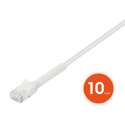 Cat6 U/UTP FlexiBoot Slim Network Patch Cable, 14 ft., White, 10-Pack Image 4