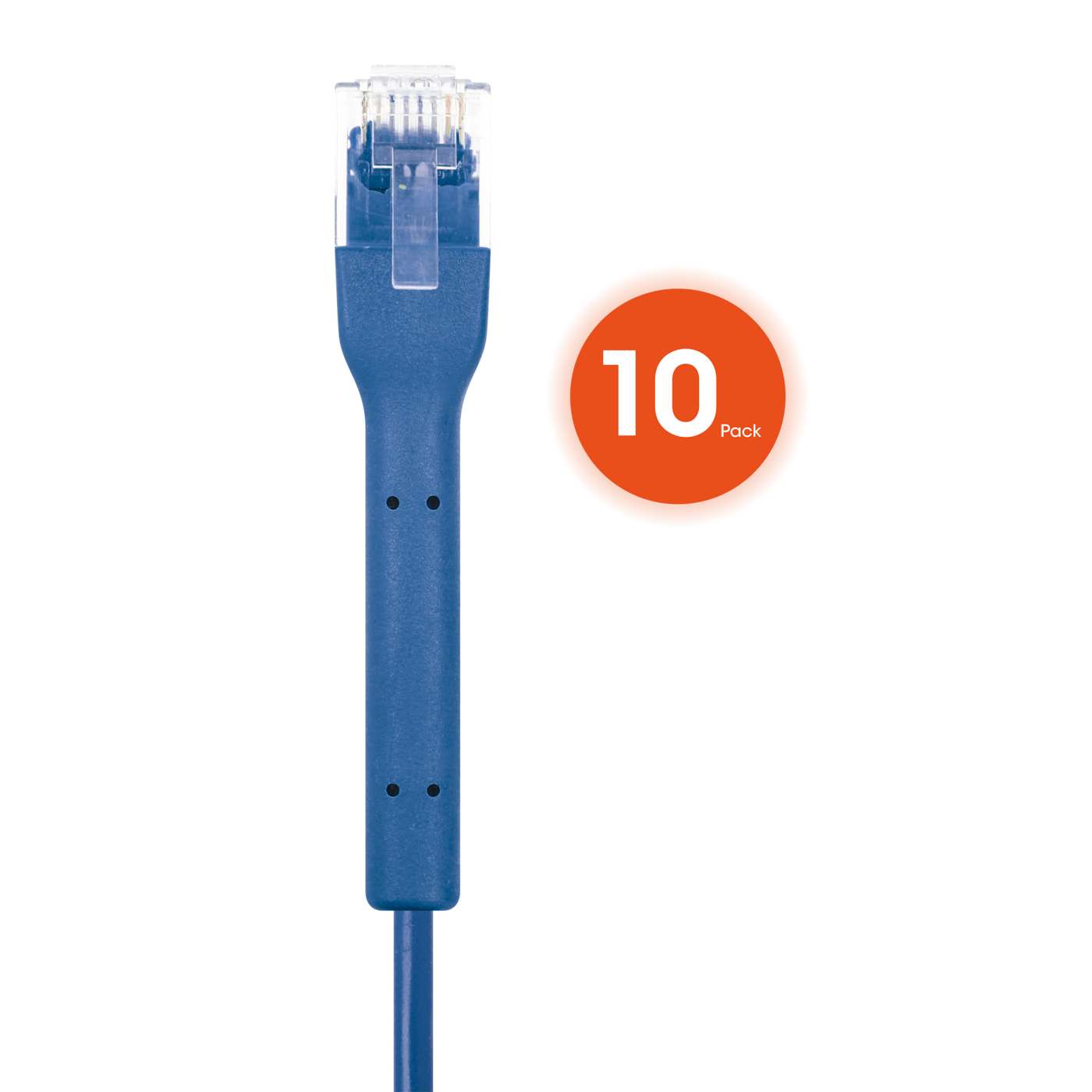 Cat6 U/UTP FlexiBoot Slim Network Patch Cable, 2 ft., Blue, 10-Pack Image 4
