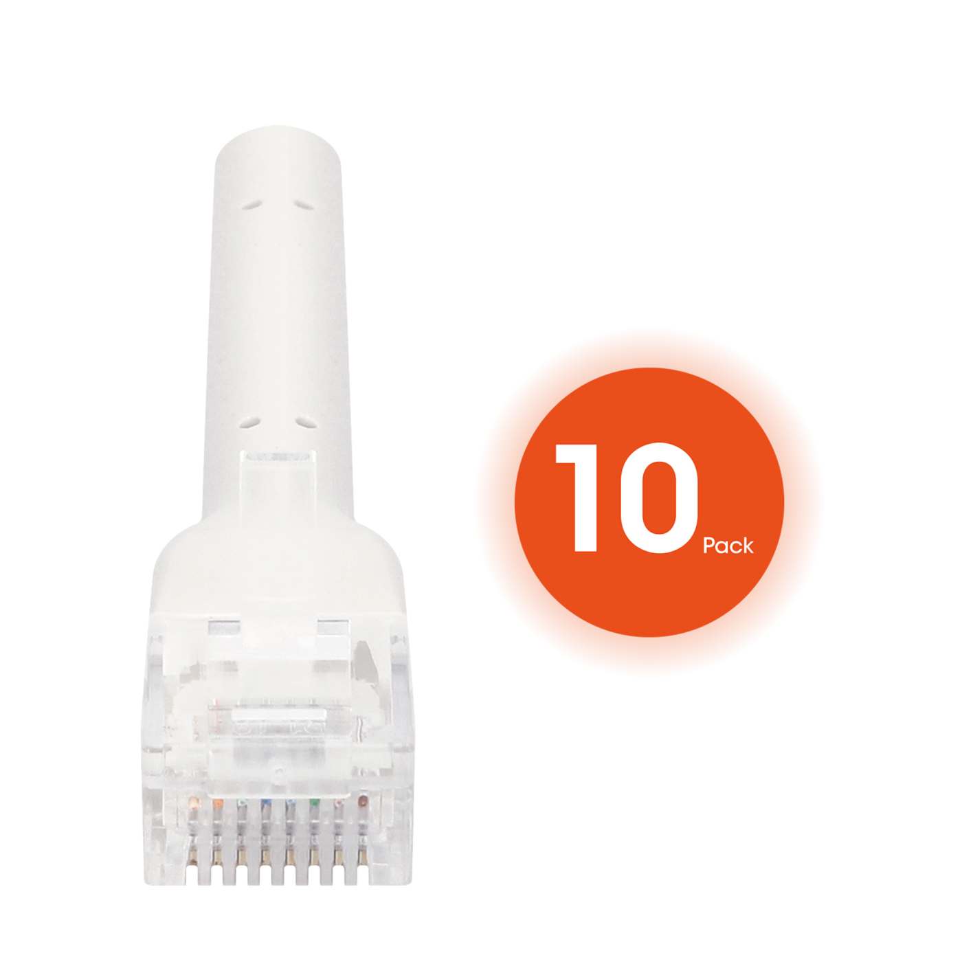 Cat6 U/UTP FlexiBoot Slim Network Patch Cable, 2 ft., White, 10-Pack Image 6