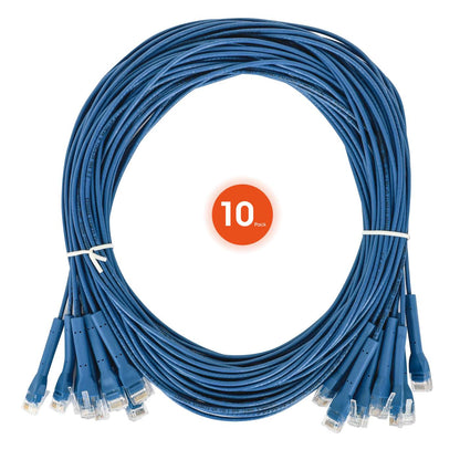 Cat6 U/UTP FlexiBoot Slim Network Patch Cable, 7 ft., Blue, 10-Pack Image 9