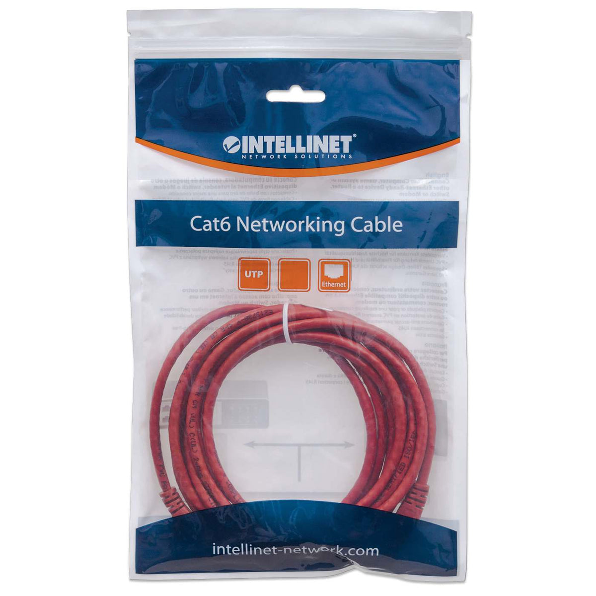 Cat6 U/UTP Network Patch Cable, 0.6 m (2 ft.), Red Packaging Image 2