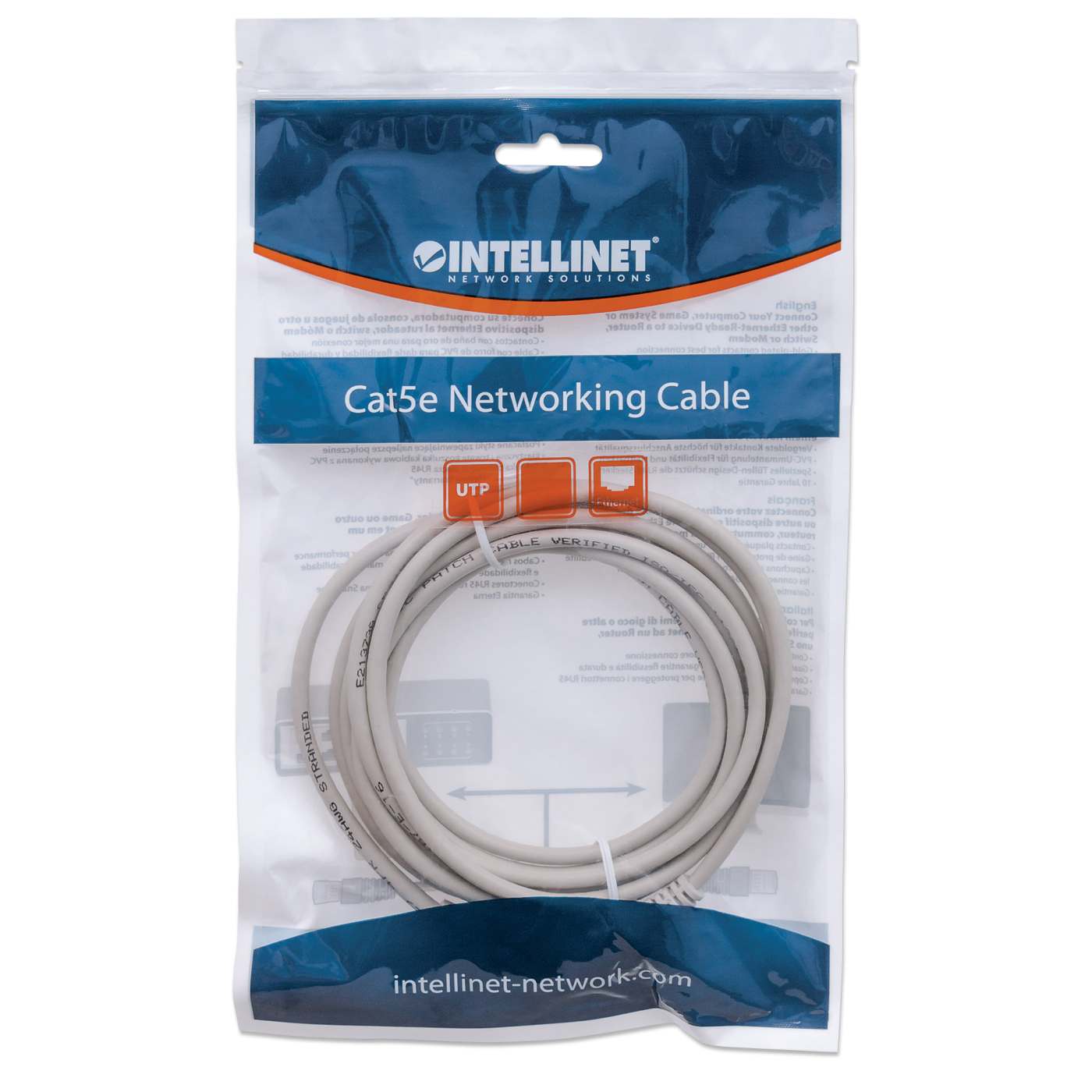 Cat6 U/UTP Network Patch Cable, 10 m (35 ft.), Gray Packaging Image 2