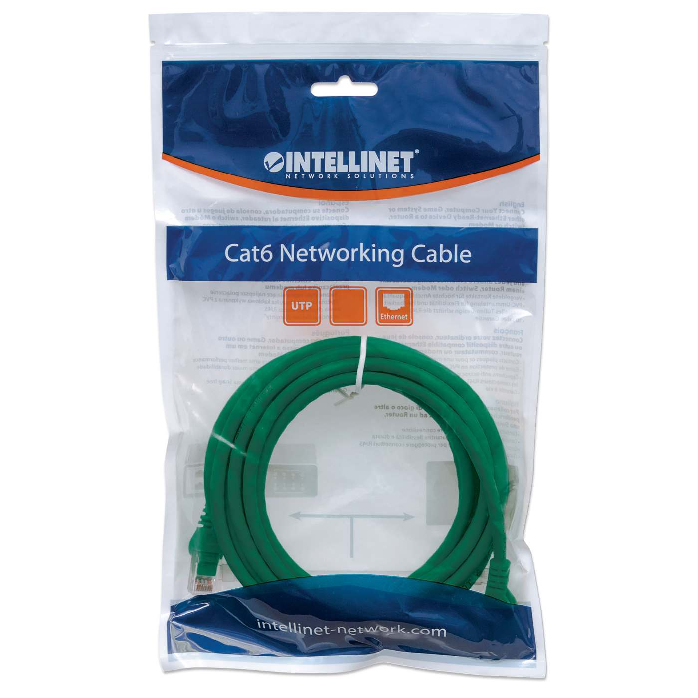 Cat6 U/UTP Network Patch Cable, 5 m (14 ft.), Green Packaging Image 2