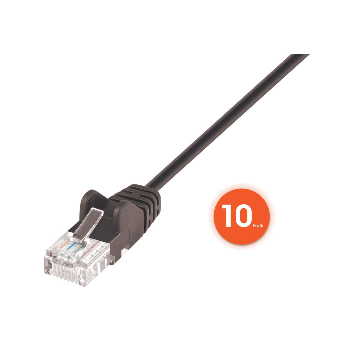 Cat6 U/UTP Slim Network Patch Cable, 0.5 ft., Black, 10-Pack Image 4