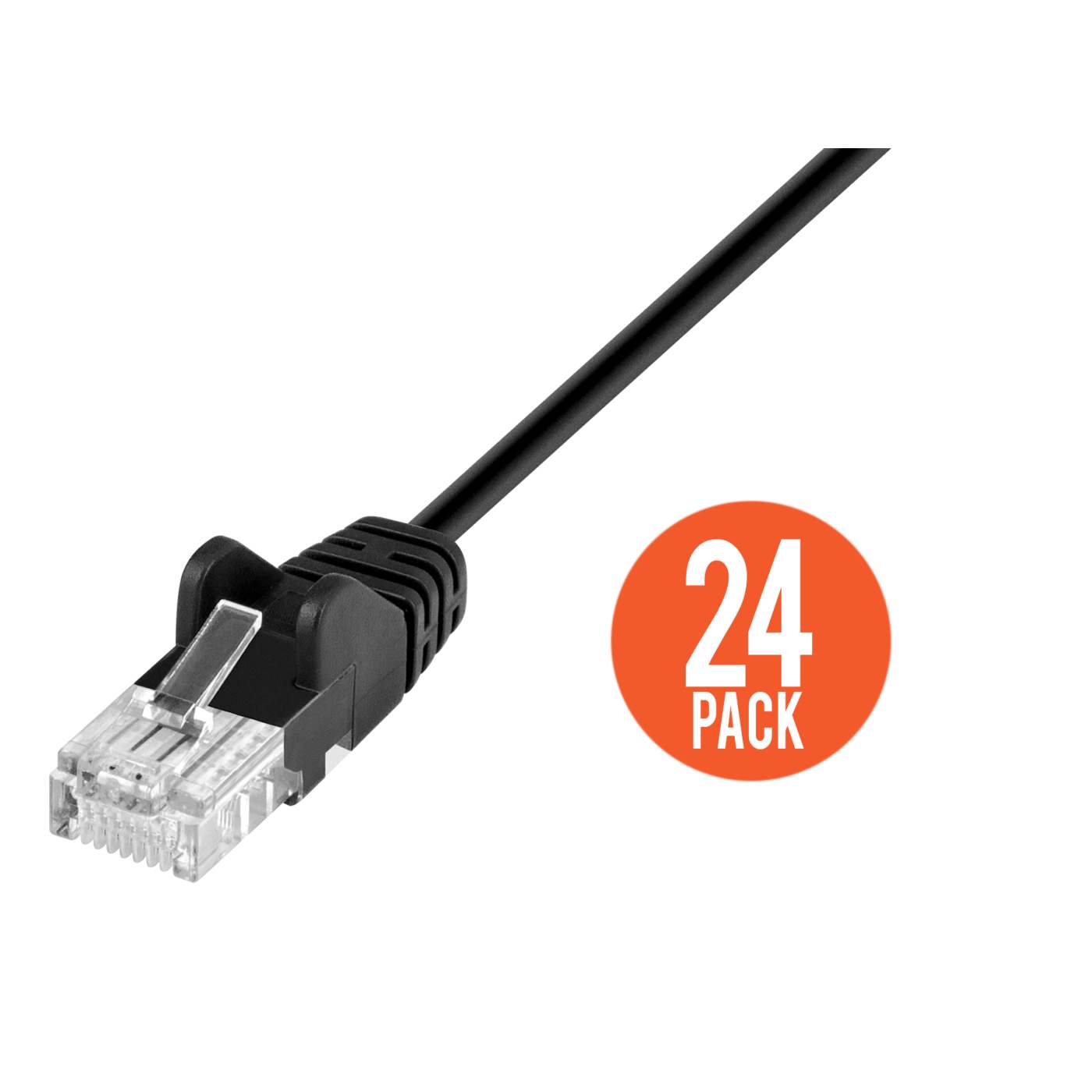 Cat6 U/UTP Slim Network Patch Cable, 0.5 ft., Black, 24-Pack Image 4