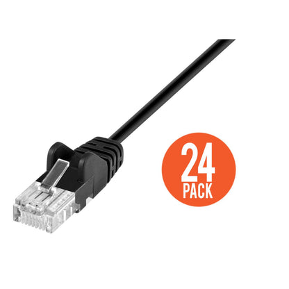 Cat6 U/UTP Slim Network Patch Cable, 0.5 ft., Black, 24-Pack Image 4