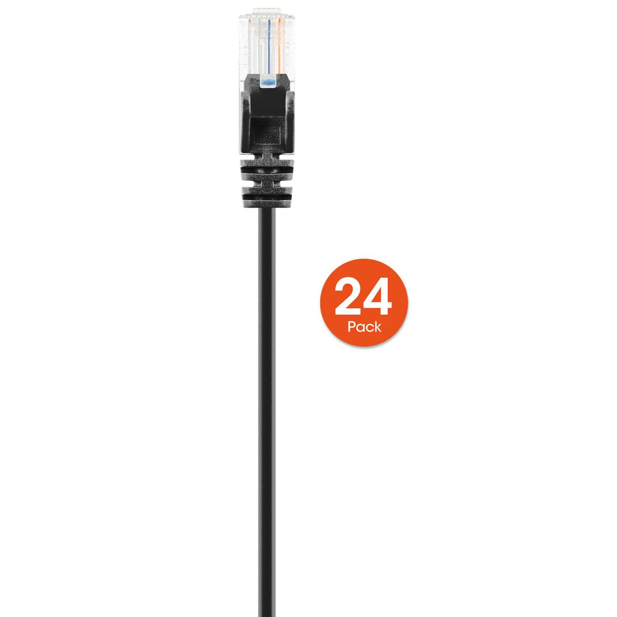 Cat6 U/UTP Slim Network Patch Cable, 0.5 ft., Black, 24-Pack Image 4