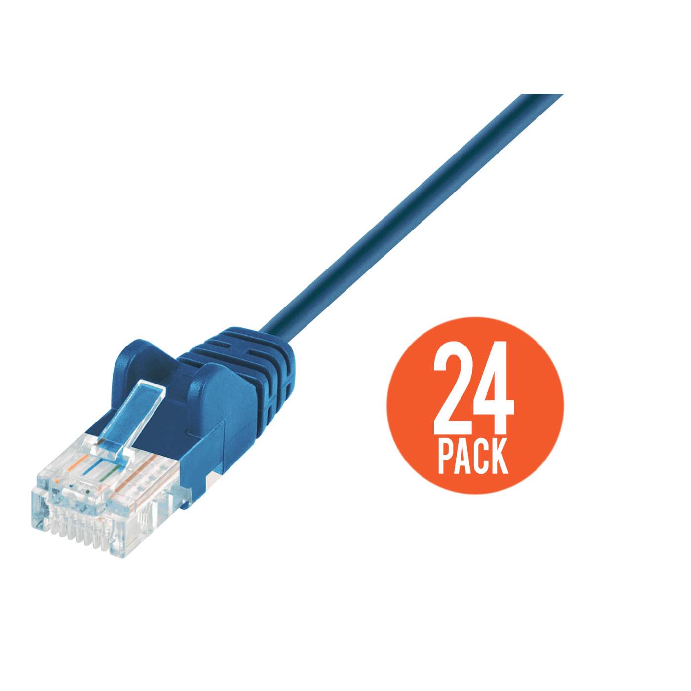 Cat6 U/UTP Slim Network Patch Cable, 0.5 ft., Blue, 24-Pack Image 2