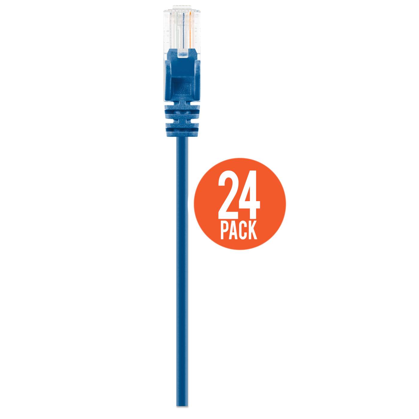 Cat6 U/UTP Slim Network Patch Cable, 0.5 ft., Blue, 24-Pack Image 3