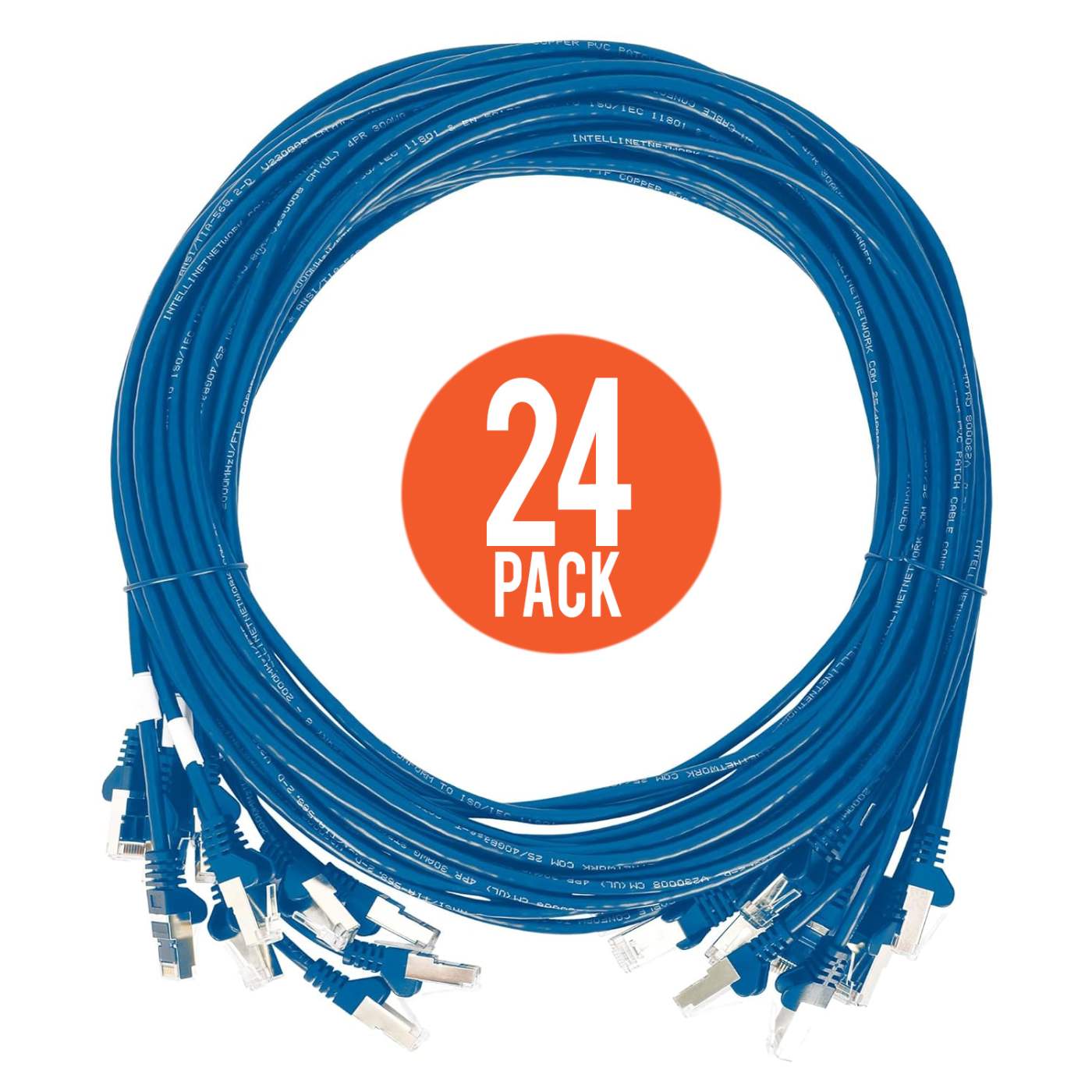 Cat6 U/UTP Slim Network Patch Cable, 0.5 ft., Blue, 24-Pack Image 4