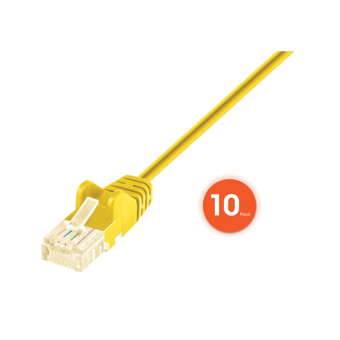 Cat6 U/UTP Slim Network Patch Cable, 0.5 ft., Yellow, 10-Pack Image 3
