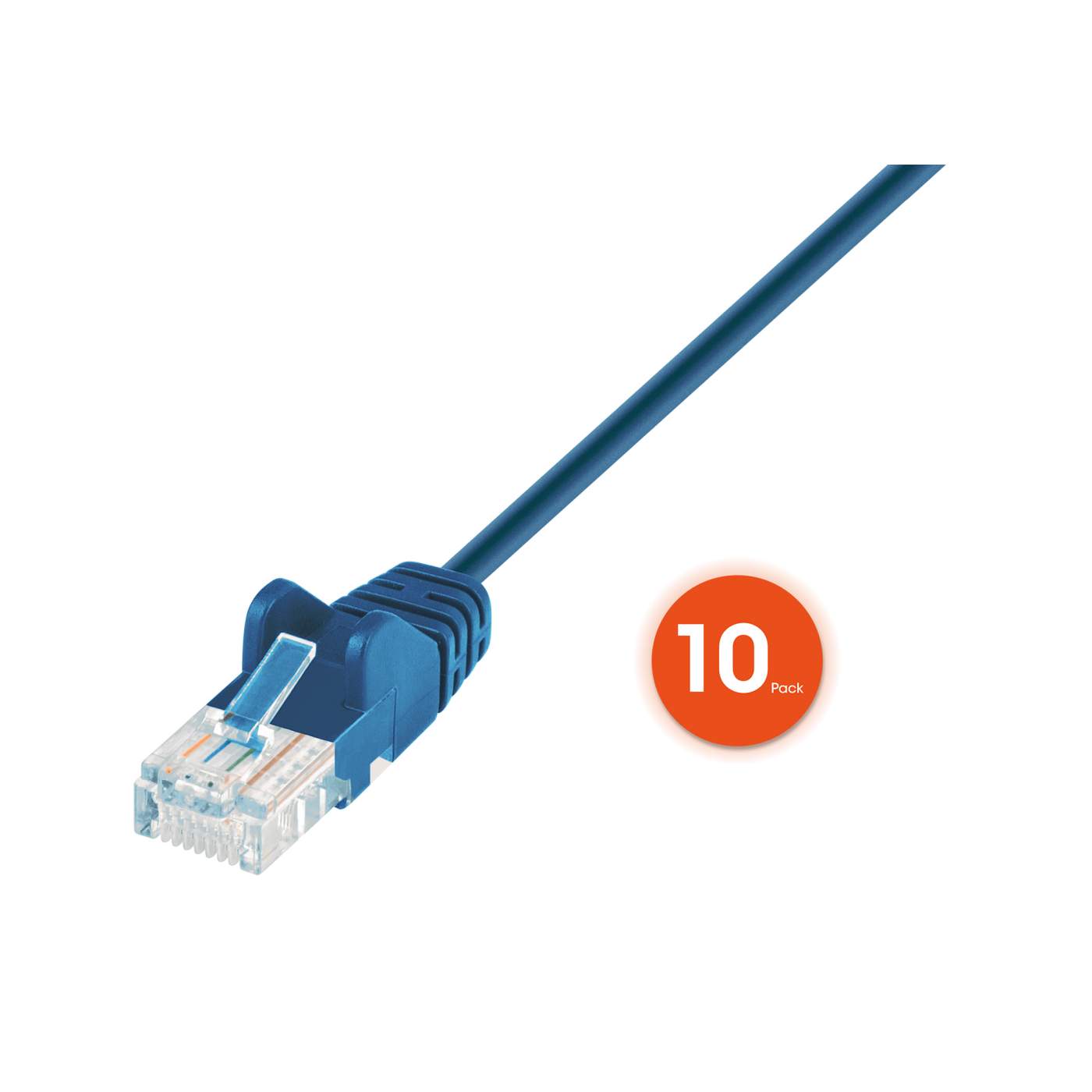 Cat6 U/UTP Slim Network Patch Cable, 1 ft., Blue, 10-Pack Image 3