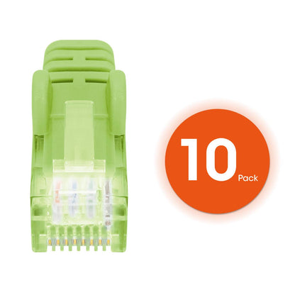 Cat6 U/UTP Slim Network Patch Cable, 14 ft., Bright Green, 10-Pack Image 5