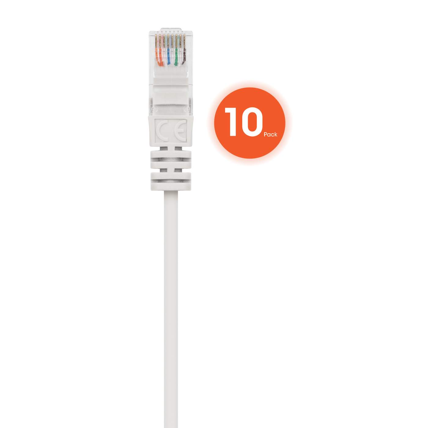 Cat6 U/UTP Slim Network Patch Cable, 14 ft., White, 10-Pack Image 4