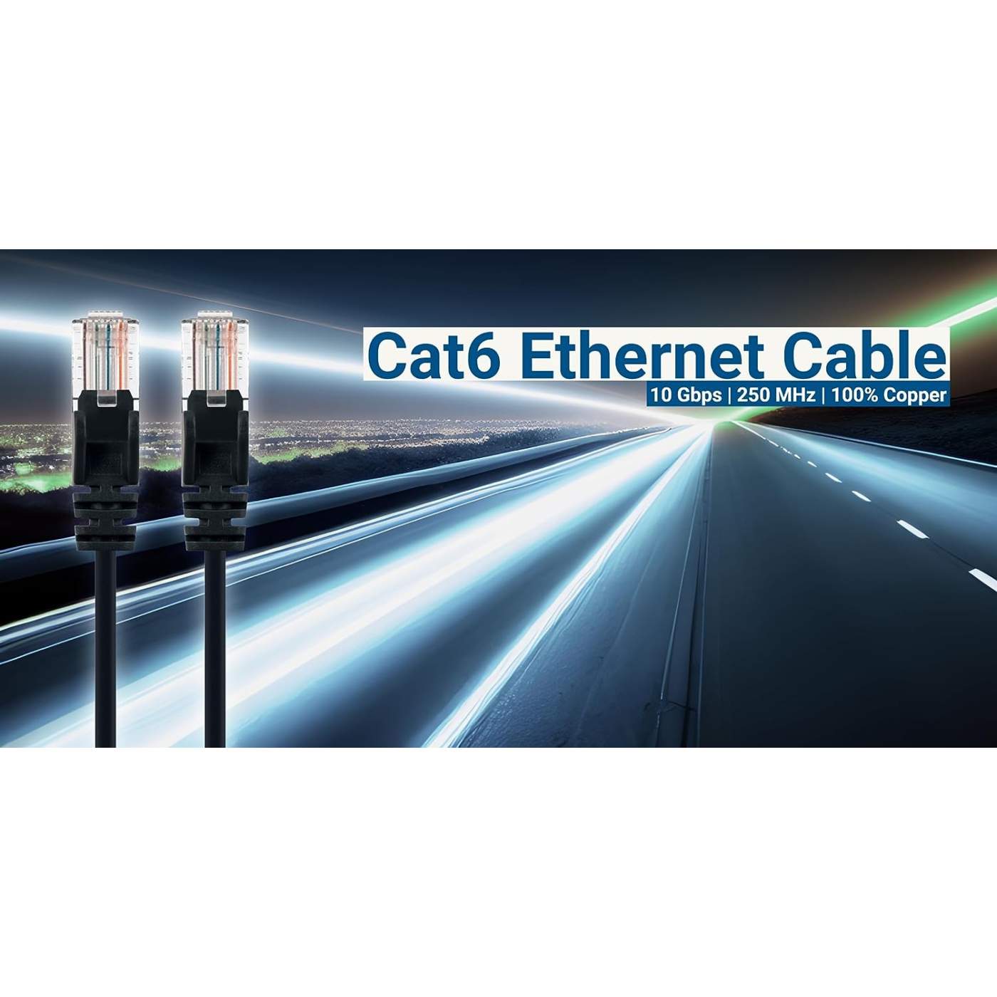 Cat6 U/UTP Slim Network Patch Cable, 1.5 ft., Black, 10-Pack Image 10