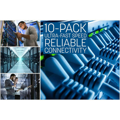 Cat6 U/UTP Slim Network Patch Cable, 1.5 ft., Blue, 10-Pack Image 4