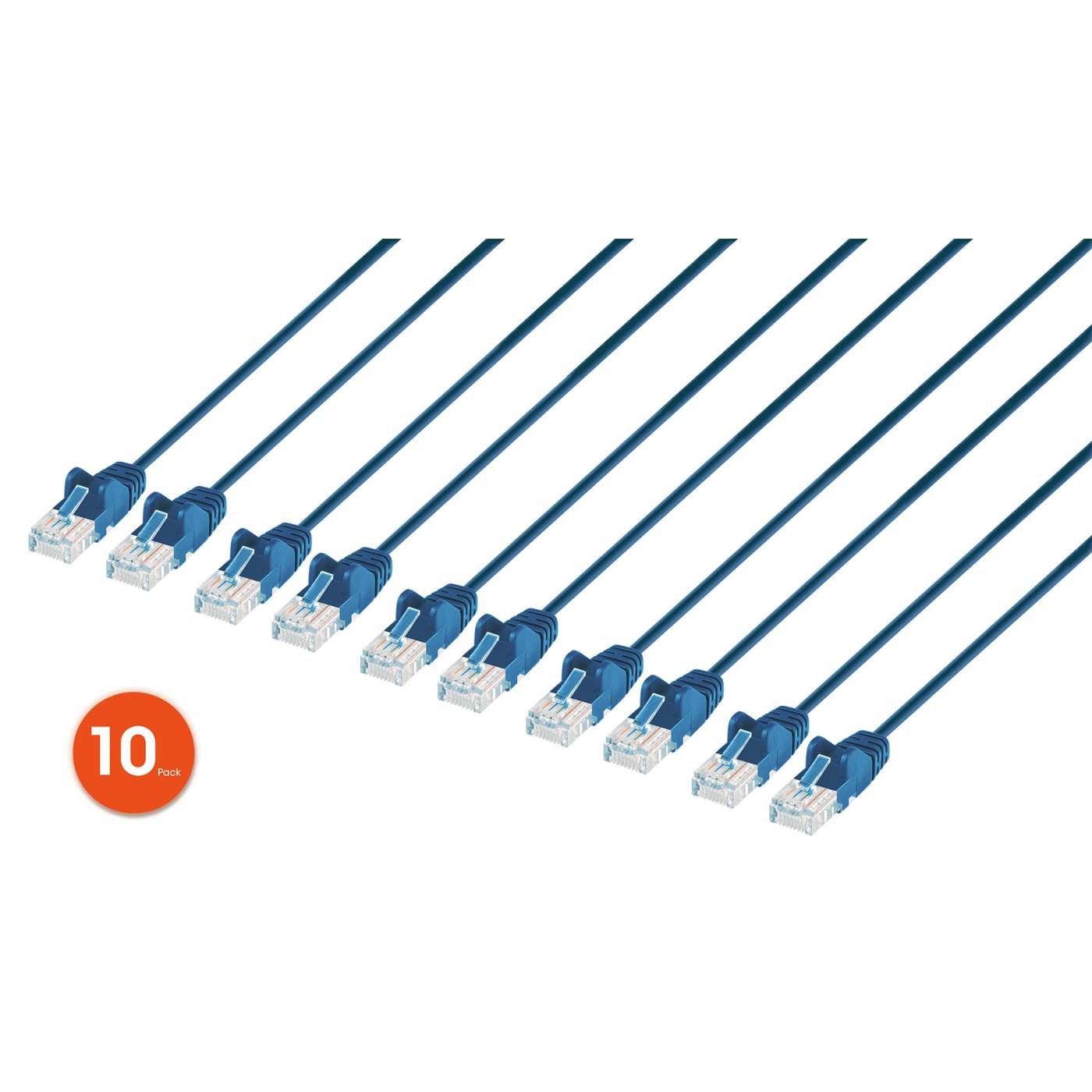 Cat6 U/UTP Slim Network Patch Cable, 1.5 ft., Blue, 24-Pack Image 1