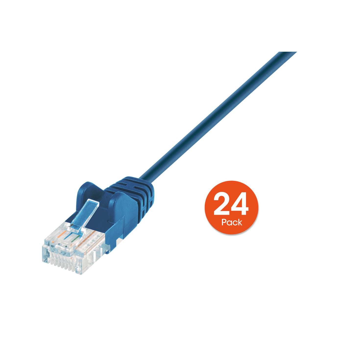 Cat6 U/UTP Slim Network Patch Cable, 1.5 ft., Blue, 24-Pack Image 3